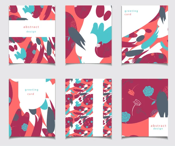 Collection de cartes vectorielles avec design abstrait . — Image vectorielle