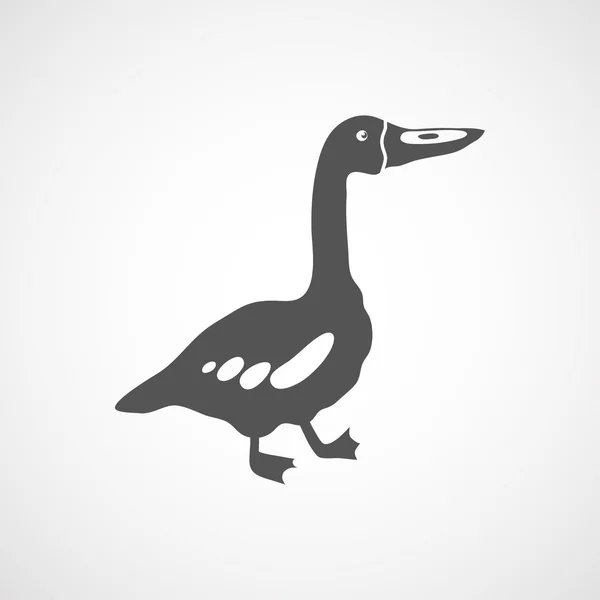 Goose icon flat black — Stock Vector