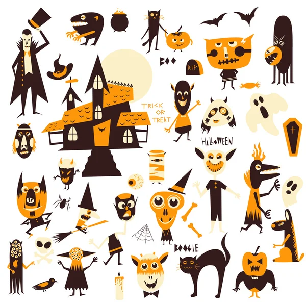 Ensemble icône Halloween — Image vectorielle
