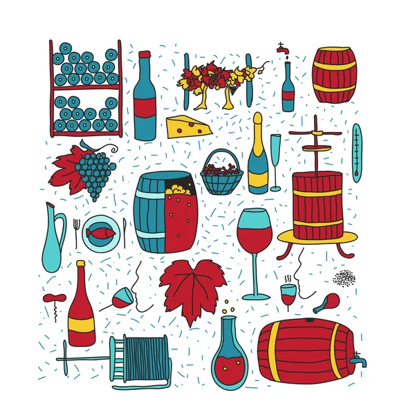 Garabato color vino — Vector de stock