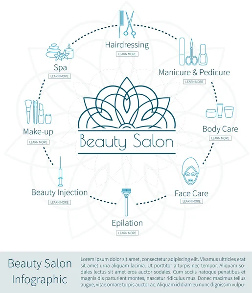 Инфографика салона красоты — стоковый вектор