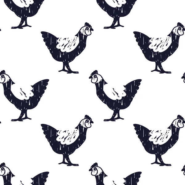 Bnw κοτόπουλο μοτίβο — Διανυσματικό Αρχείο