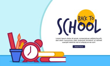 Okul tasarım illüstrasyonuna geri dönmek afiş için iyidir