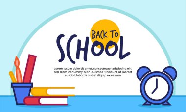 Okul tasarım illüstrasyonuna geri dönmek afiş için iyidir