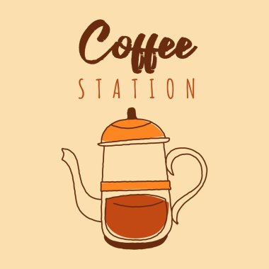 Kahve elementleri ve kahve aksesuarları