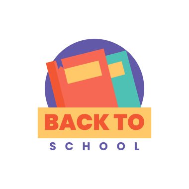 Okul malzemeleriyle okul vektör pankartımıza tekrar hoş geldiniz.