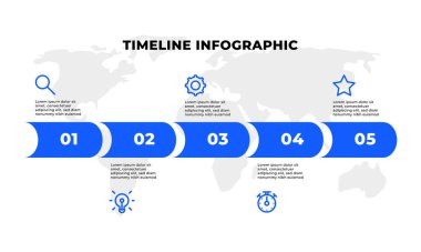 Simgeli ve 4 seçenekli vektör adım Infographic grafik tasarımı. İş şablonu, sunumlar, web siteleri, akış şeması.