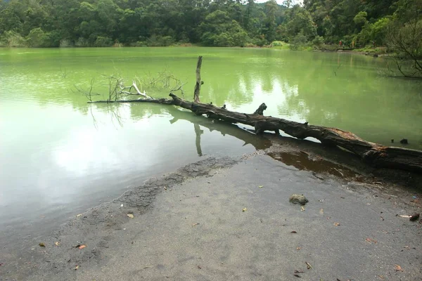 Bela Vista Natureza Lago Telaga Warna Objeto Turismo Dieng Indonésia — Fotografia de Stock