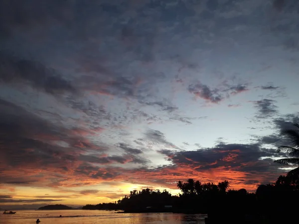 Dramatische Zonsondergang Raja Ampat West Papoea Indonesië — Stockfoto