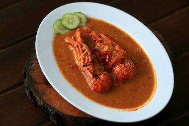 iyi ve baharatlı ıstakoz deniz ürünleri.