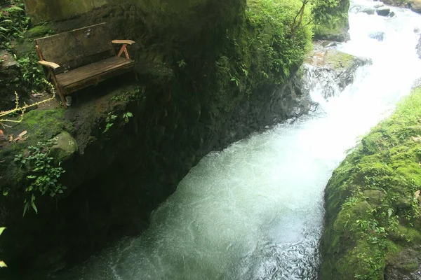 Klarer Fluss Durch Den Tropischen Wald Mit Schöner Aussicht Zum — Stockfoto