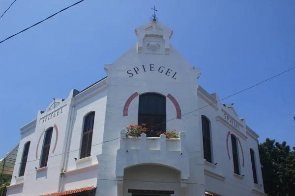 Passeio Histórico Cidade Velha Spiegel Edifício Antigo Com Uma Arquitetura — Fotografia de Stock