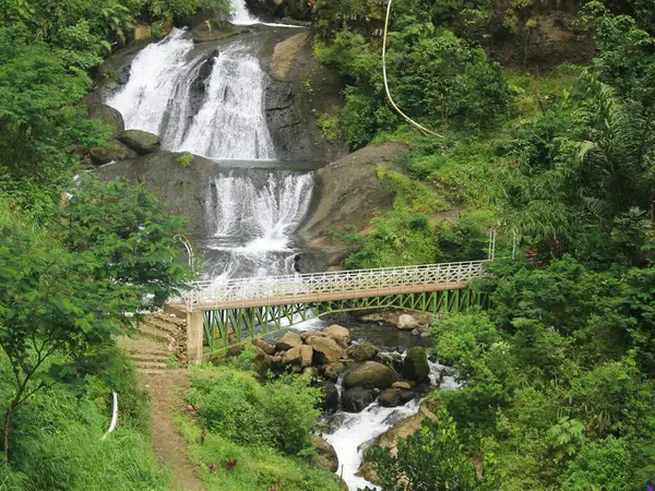 Schönen Klaren Fluss Und Wasserfall Fließen Tropischen Wäldern Sehr Romantisch — Stockfoto