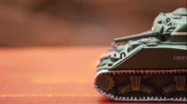 video miniature main battle tank Sherman from world war 2