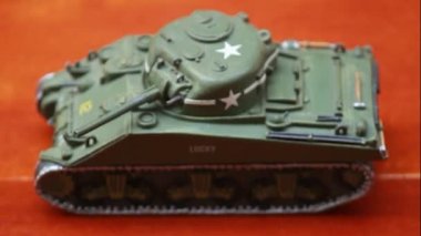 video miniature main battle tank Sherman from world war 2