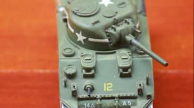 video miniature main battle tank Sherman from world war 2