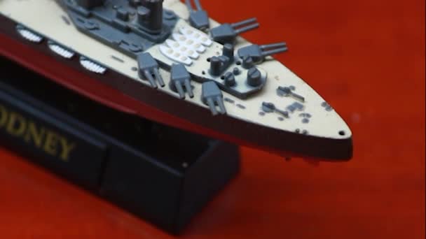 Video Battleship Miniatur Hms Rodney Von Der Royal Navy Dieses — Stockvideo
