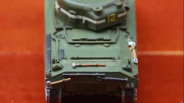 Video Miniatur Kampfpanzer Sherman Aus Dem Weltkrieg — Stockvideo