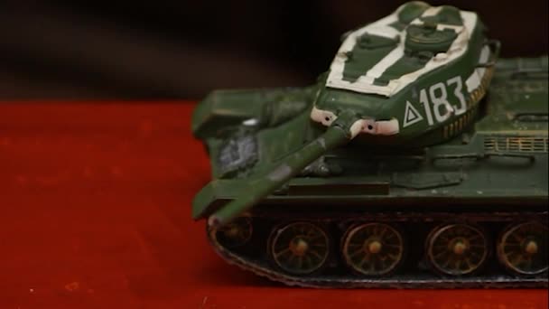 Video Miniaturní Hlavní Bojový Tank Světové Války Toto Brnění Legendou — Stock video