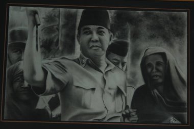 Endonezya Cumhuriyeti 'nin ilk başkanının sanatsal tablosu: