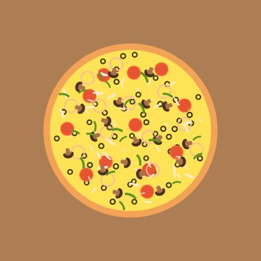 İzole pizza simgesi