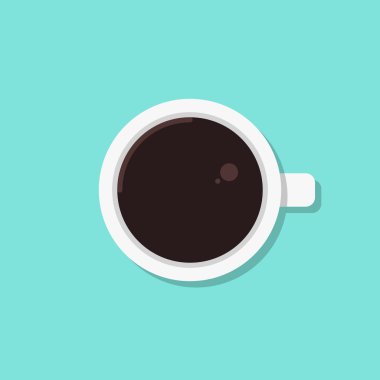 Mavi arka planda bir fincan kahve.