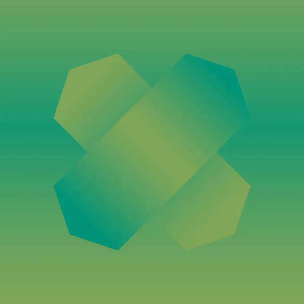 Simbol hijau X pada latar belakang gradien - Stok Vektor