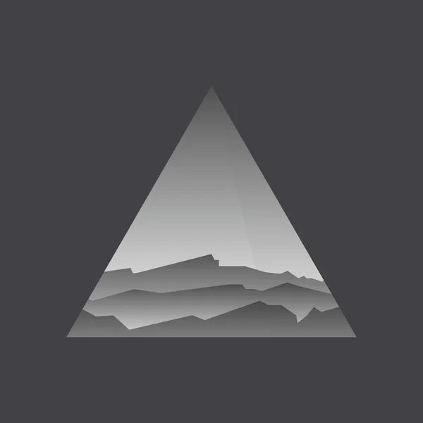 Symbole triangle avec paysage — Image vectorielle