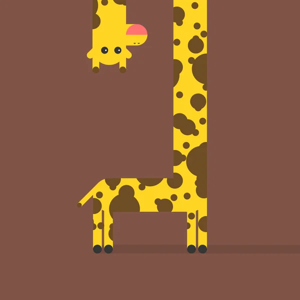 Cartoon giraffe on brown background — Stock Vector
