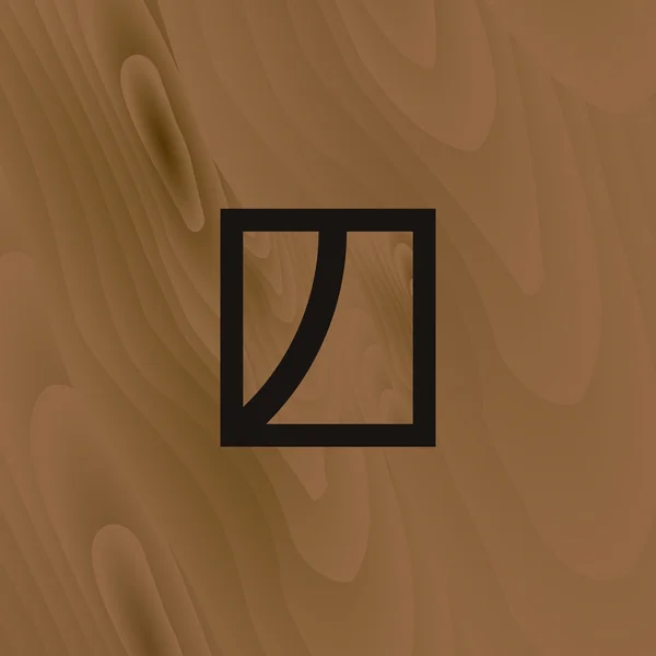 Αφηρημένο σύμβολο του καφέ, με ξύλινα υφή σε φόντο. — Διανυσματικό Αρχείο