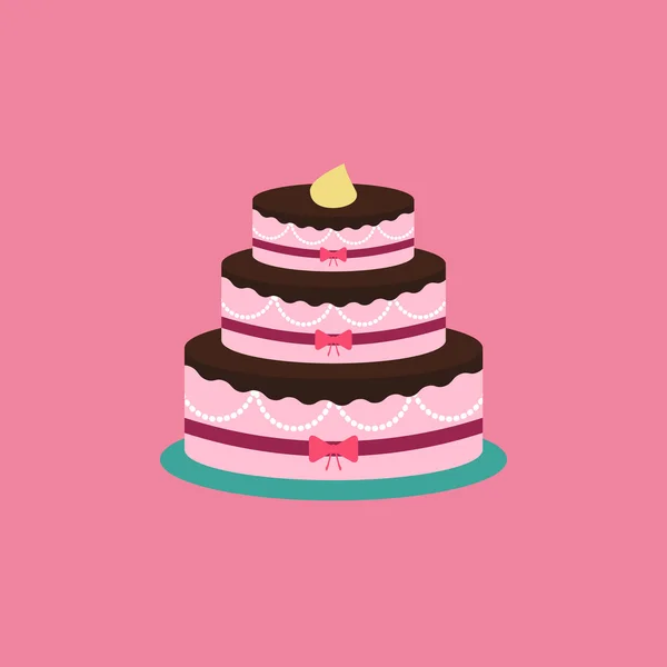 Pastel mínimo, con crema — Vector de stock