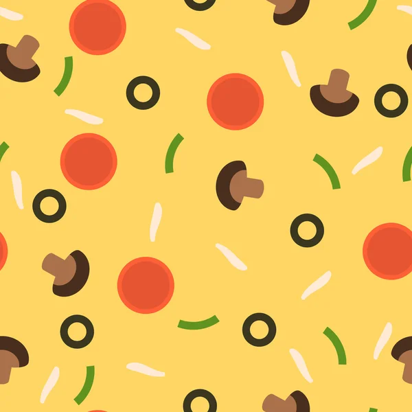 Minimal pizza mönster — Stock vektor