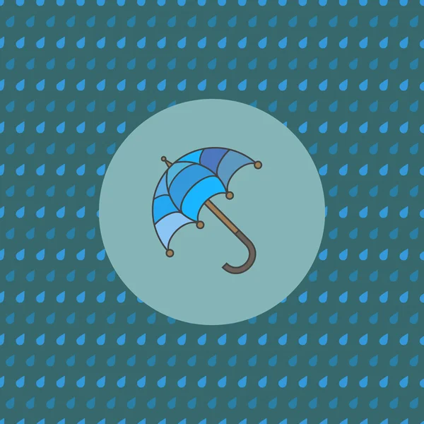 Minimal umbrella with rain icon — Stock Vector