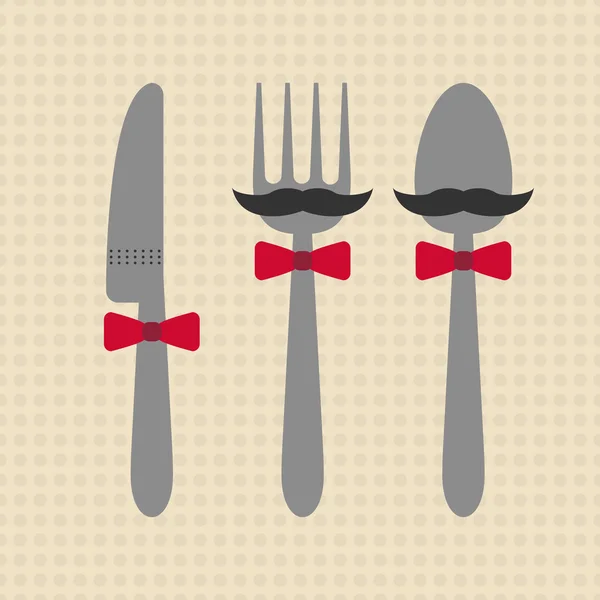 绅士把刀、 叉、 汤匙 — 图库矢量图片