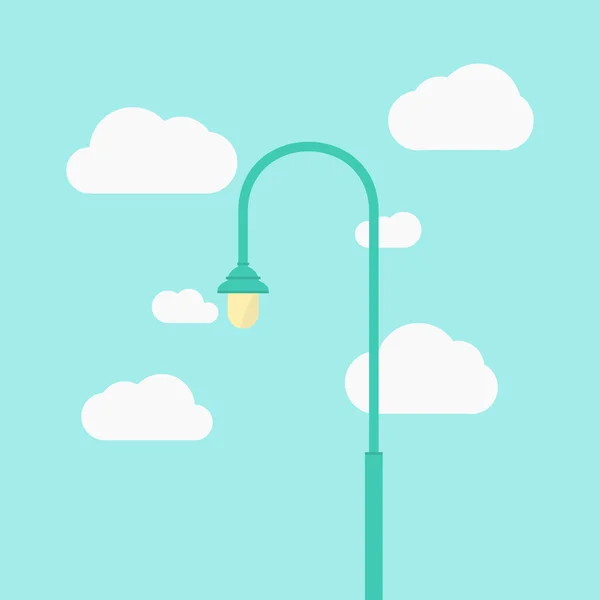 Farola, con nubes en el fondo — Vector de stock