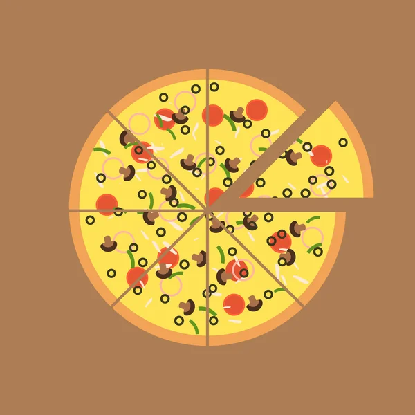 Icono de pizza aislado — Vector de stock