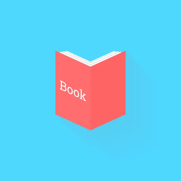 Libro rojo icono aislado — Vector de stock