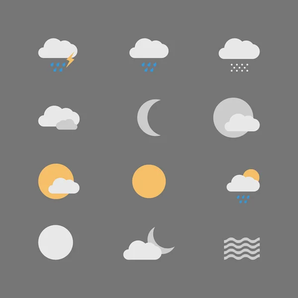 Set of minimal weather symbols — Stock Vector