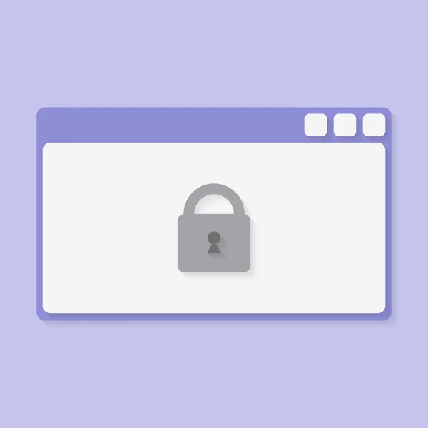 紫色的 web 窗口带有锁图标 — 图库矢量图片