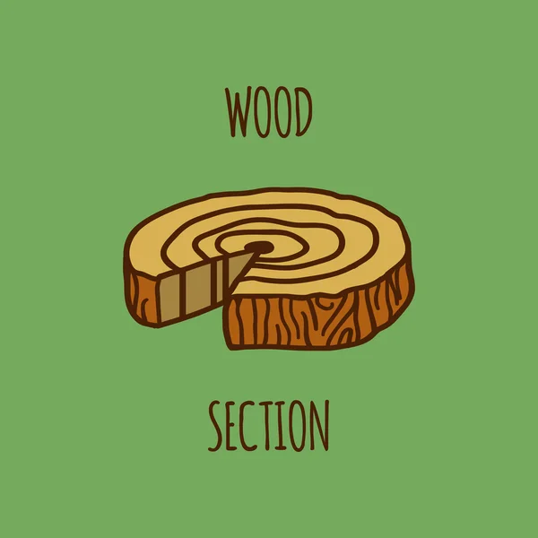 Wood section on background — Stock Vector