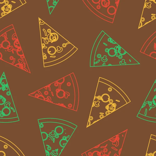 Patrón de pizza color — Vector de stock