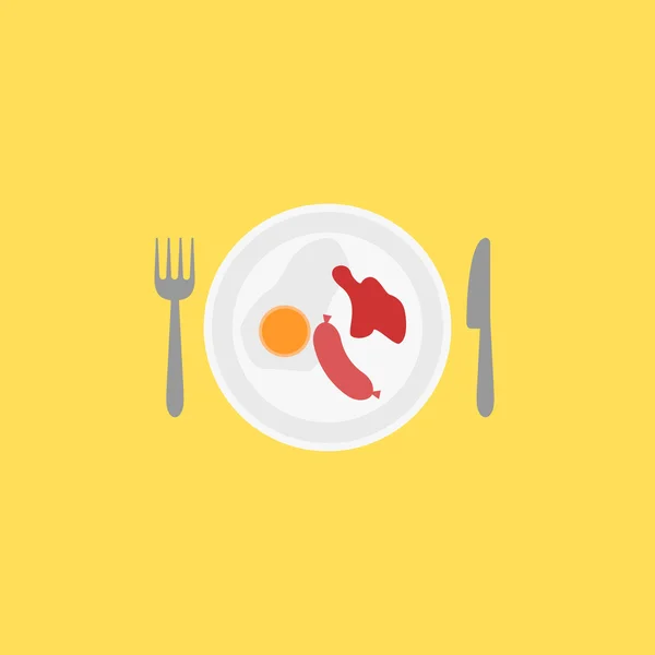 Ilustración del desayuno sobre fondo amarillo — Vector de stock