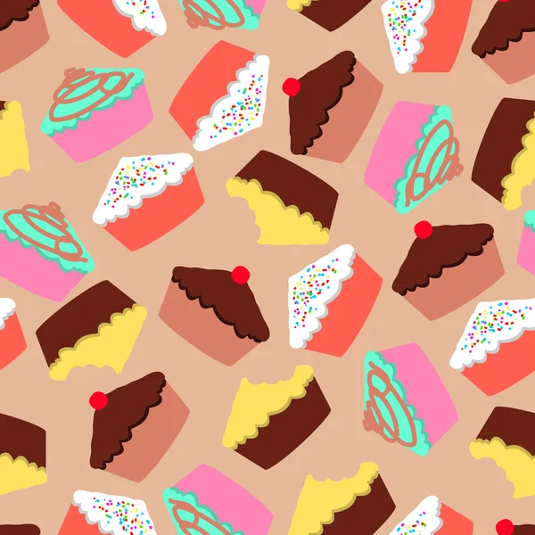 Gâteaux motif sans couture — Image vectorielle