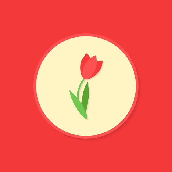 Circle icon with tulip. Stock Illustration