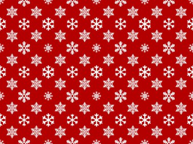 Kırmızı üzerine beyaz kar taneleri. resimleme.