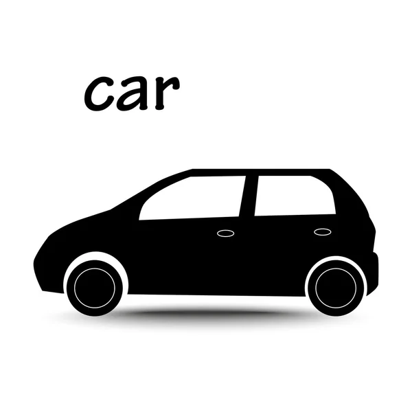 Αυτοκίνητο. hatchback. σιλουέτα. — Διανυσματικό Αρχείο