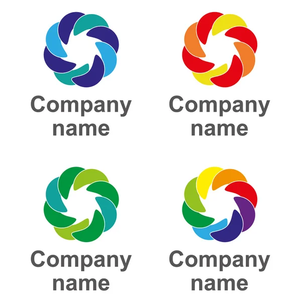 Bedrijfslogo instellen. 4 logo 's — Stockvector