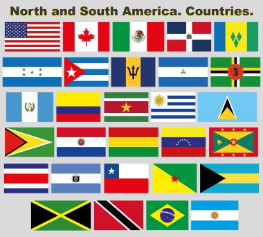 Flags of the Americas. clipart