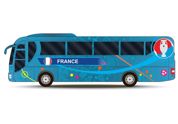 Campionato Europeo 2016. Squadra Francia. Autobus — Vettoriale Stock