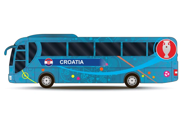 Evropské mistrovství 2016. Chorvatsko tým. Autobus — Stockový vektor